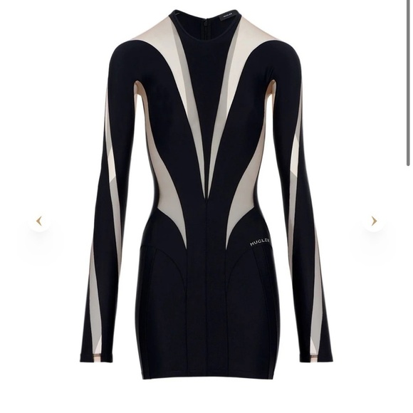 Mugler Dresses & Skirts - Mugler Black and White Graphic Mini Dress